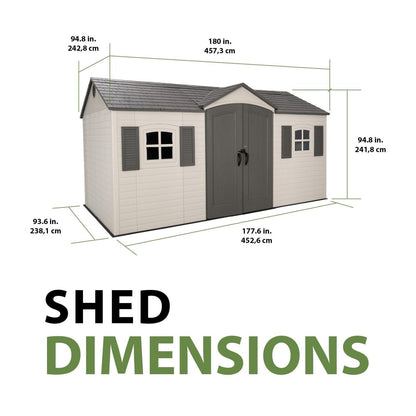 Lifetime Legacy 15 ft x 8 ft Outdoor Storage Shed – 60465