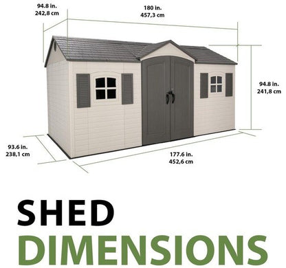Lifetime Legacy 15×8 Plastic Storage Shed Kit w/ Floor