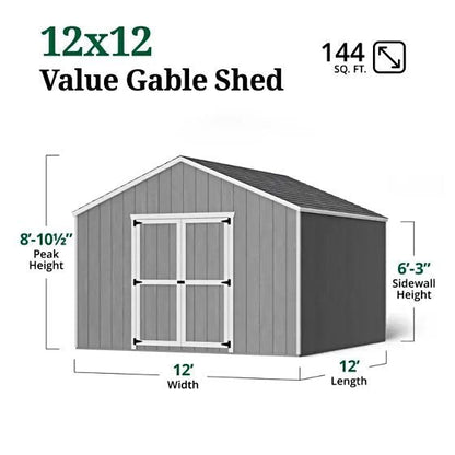Little Cottage Co. Pre-Cut 12×12 Value Gable Shed Kit