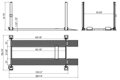 APlusLift HW-8S 8000LB 4-Post Portable Storage Service Car Lift / 3 Year Warranty