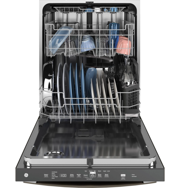 GE 24 in. Top Control Flush-Mount Dishwasher with 45 dBa Sound Level, 3rd-Rack & Dry Boost – Fingerprint Resistant Stainless