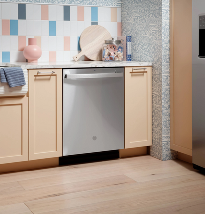 GE 24 in. Top Control Flush-Mount Dishwasher with 45 dBa Sound Level, 3rd-Rack & Dry Boost – Fingerprint Resistant Stainless